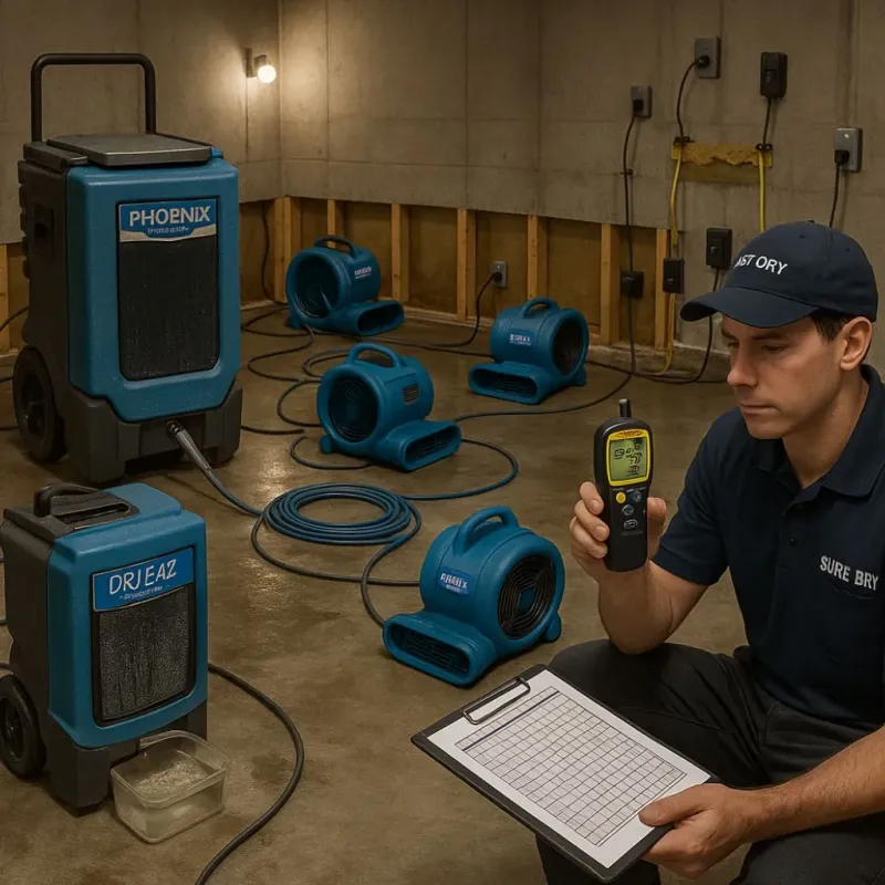 Structural Drying and Dehumidification process in Franklin, MI